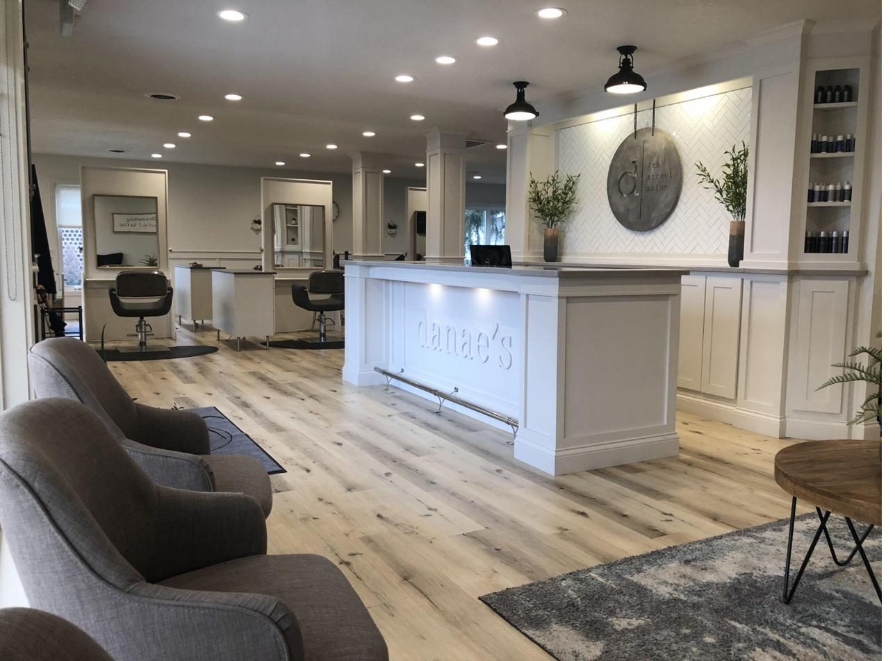 The front desk at Danae's 4th Street Salon in Minster, Ohio